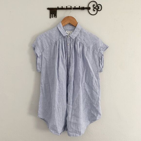 Artisan*NY 100% linen button down light blue blouse woman’s size small - Picture 1 of 7